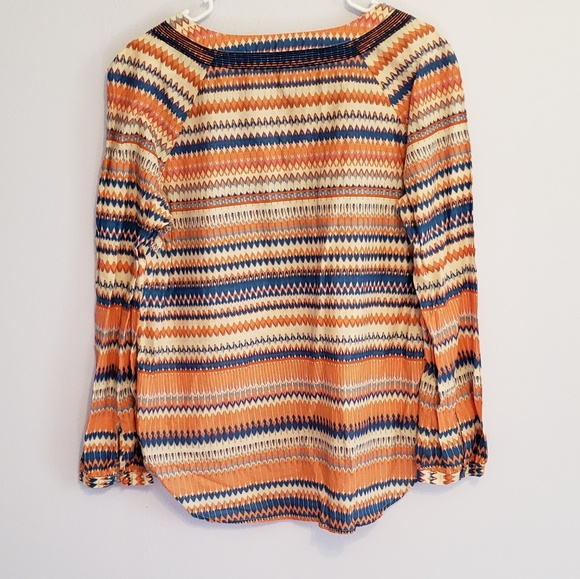 J.Crew Factory Cotton Boho Print Embroidered Top M - Picture 5 of 5